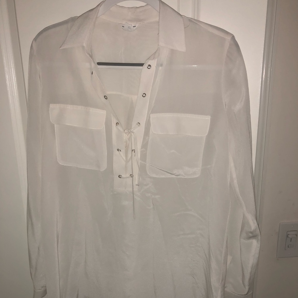 Club Monaco lace up blouse